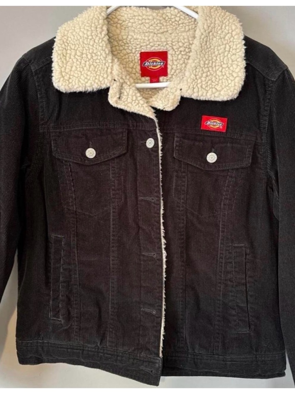 Dickies Men's Black Sherpa-Lined Denim Jacket